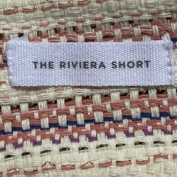 LOFT High Waist Striped Shorts - Cream and Pink - Picture 8 of 9